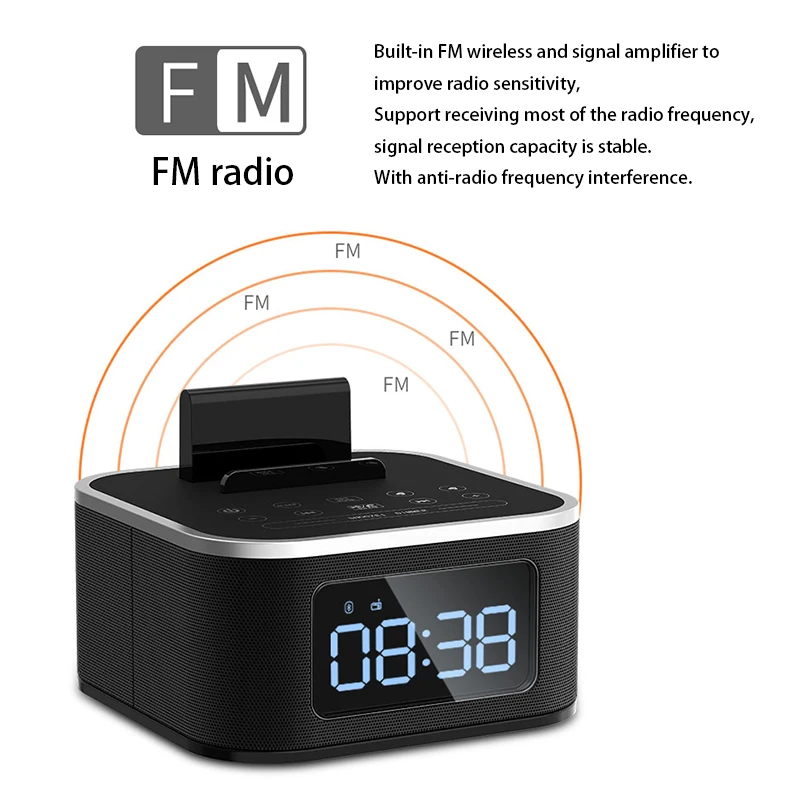 Светодиодный HD цифровой дисплей беспроводной Bluetooth FM радио динамик Настольный Будильник Смарт мини сабвуфер стерео с пультом дистанционного управления