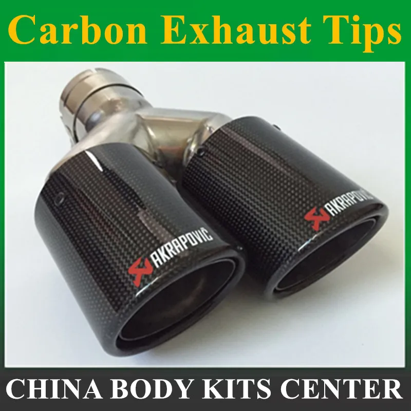 Akrapovic Style Carbon Fiber Exhaust Muffler Pipe Tip 60-76mm For Universal Car