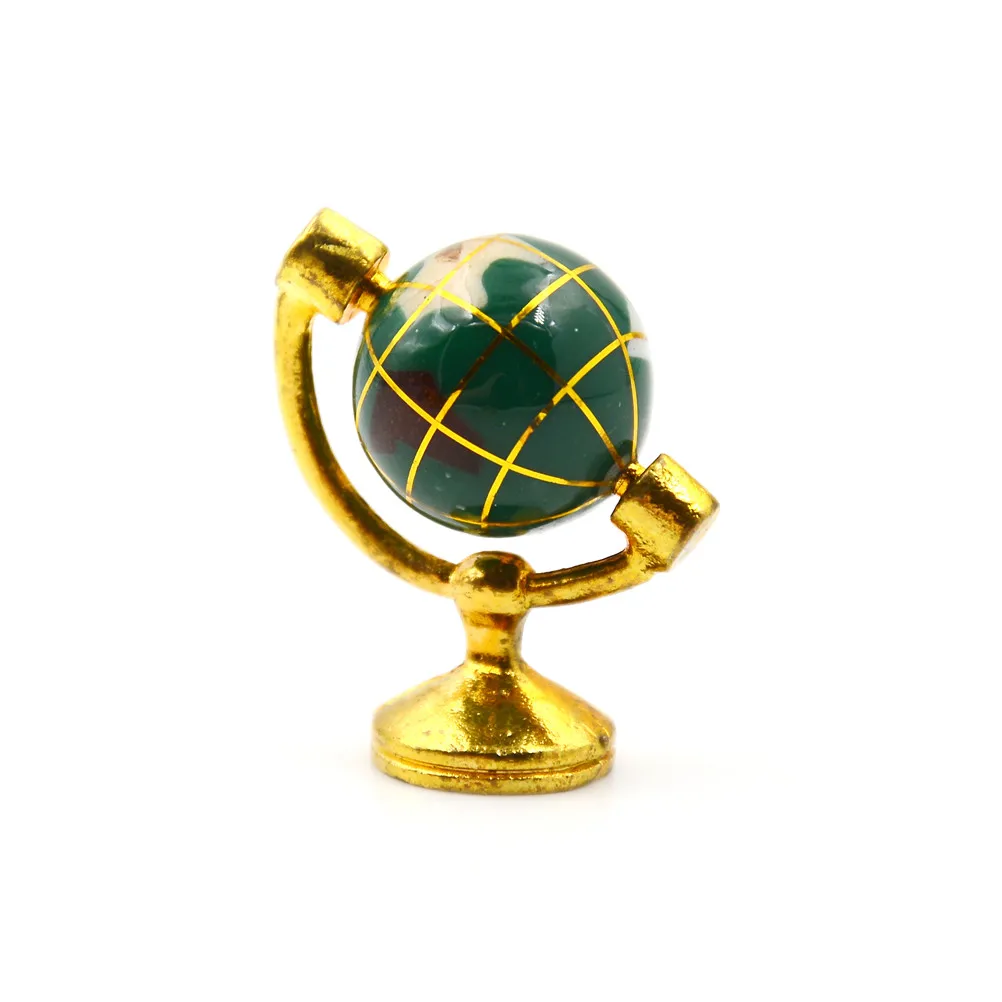 1:12 миниатюрный поворотный глобус с золотой подставкой прокатный Глобус кукольный домик мебельные аксессуары - Цвет: 1