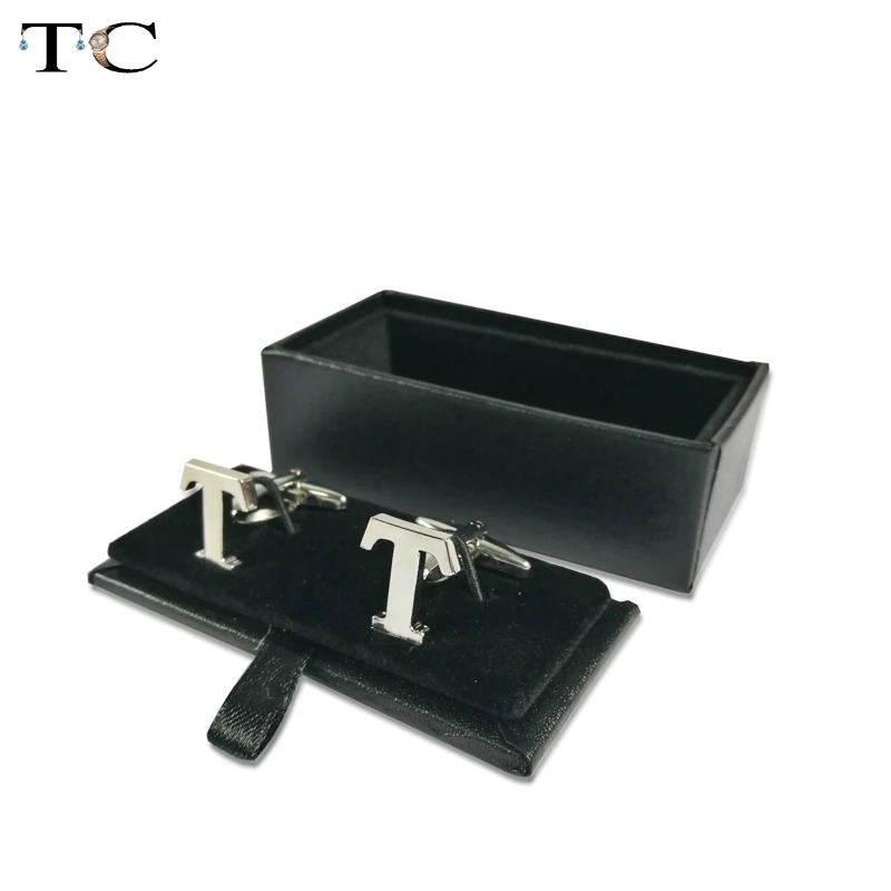 

2015 New! Hot! High Quality Black Faux Leather Small Cufflinks Box 30pcs/lot 8x4x3cm Size Classical Fashion Gift Boxes For Men