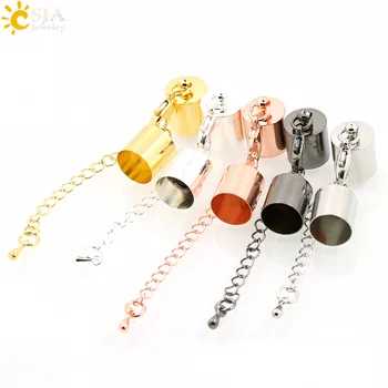 

CSJA Wholesale 10 sets Inner Diameter 3 mm DIY Jewelry Findings Lobster Clasp Extend Chain Connector Bell End Cap 4 5 6 7 9 E173