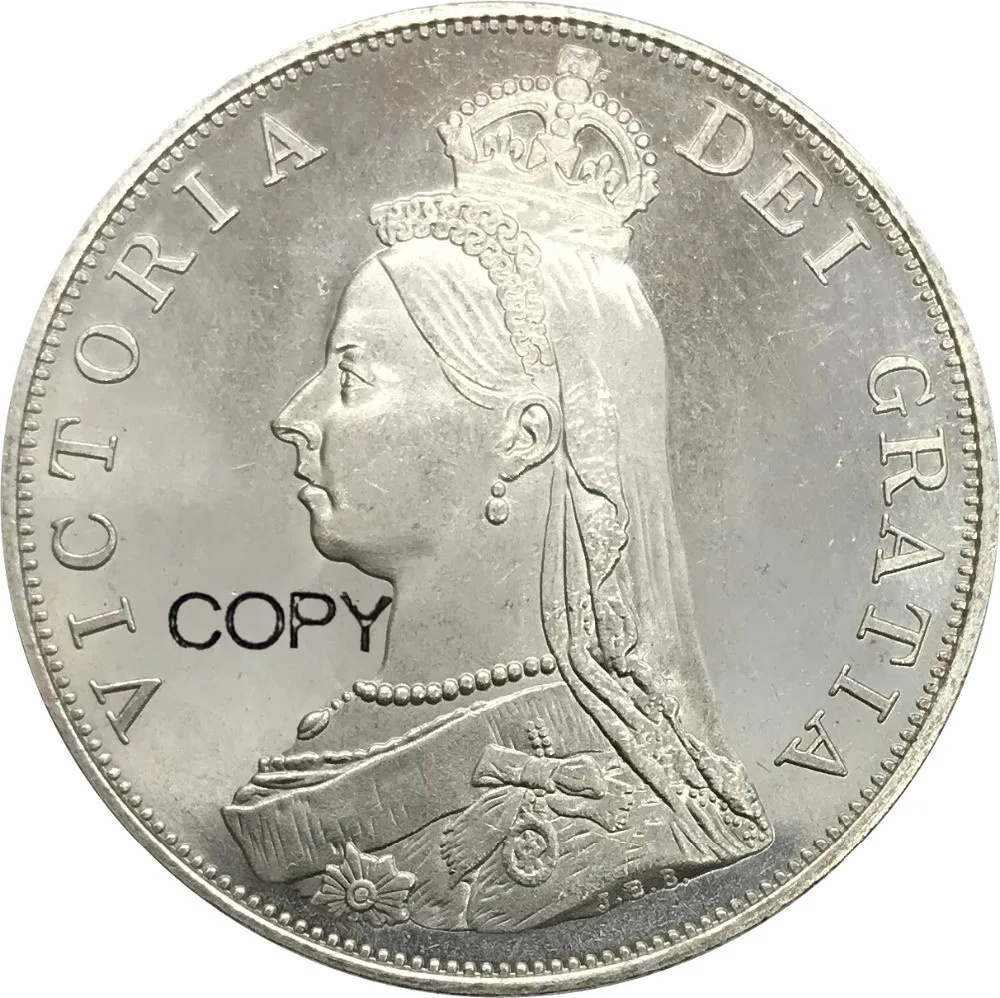 Великобритания 2 флоринс Виктория й портрет двойной Флорин 1887 Мельхиор