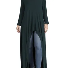 Осень, повседневный стиль, женский свободный пуловер с длинными рукавами, модная Асимметричная футболка с высоким низом ESMR8807