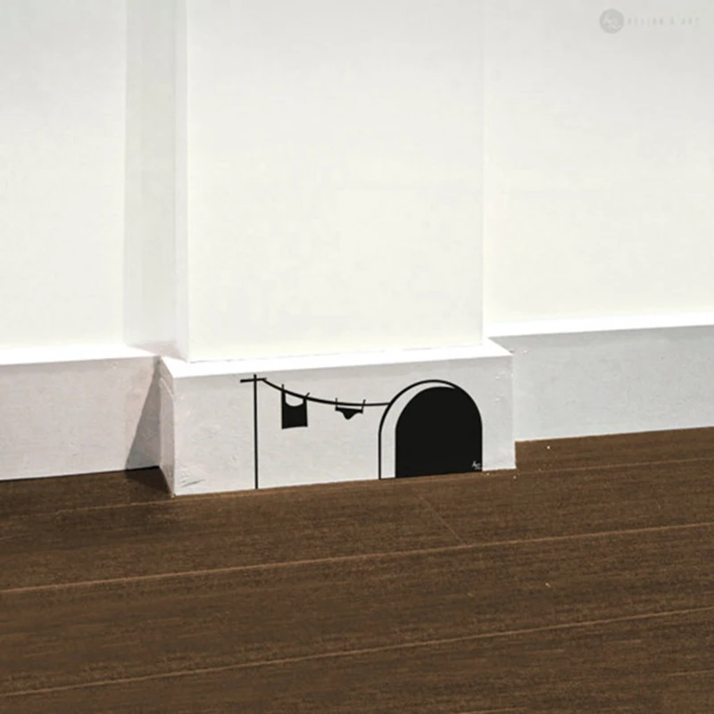 

Free shipping New cute cartoon mouse home sticker wall decor Mouse Hole - Children Decor Vinyl Sticker Wall Decal