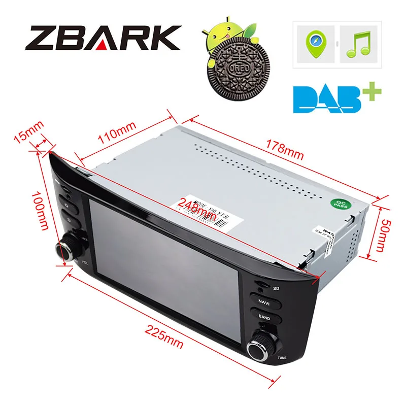 Clearance 6.2" Android 8.1 Car Radio Player  GPS WiFi DAB+ Canbus for FIAT Punto 199 310 / Linea 323 2012 2013 2014 2015 2016 YHLYT3L 3