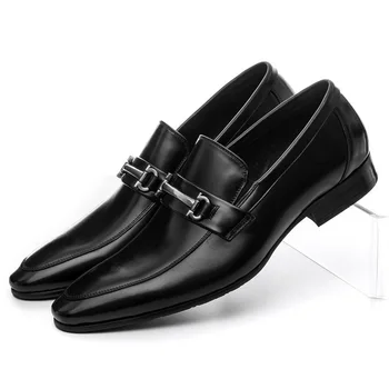 Large Size EUR45 Black / Brown Tan Loafers Shoes Mens Dress Shoes Genuine Leather Wedding Shoes Male Business Shoes With Buckle Large Size EUR45 Black / Brown Tan Loafers Shoes Mens Dress Shoes Genuine Leather Wedding Shoes Male Business Shoes With Buckle