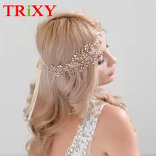 TRiXY H10-CP удивительные Стразы Бисероплетение Свадебные аксессуары Флора жемчуг бисером свадебные аксессуары для волос для свадьбы и вечеринки