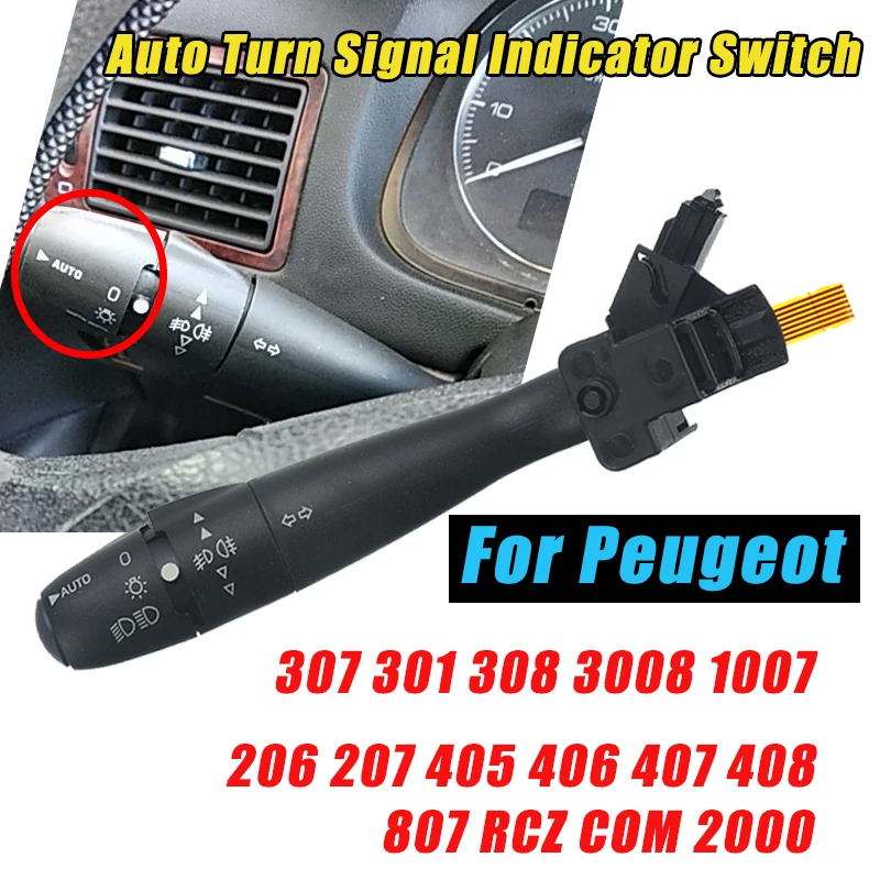 Tanie Automatyczny przełącznik sygnałowy dla Peugeot 307 301 308 3008 1007 206 207 405 406 407 408 807 RCZ COM 2000 wskaźnik samochodowy włączniki światła