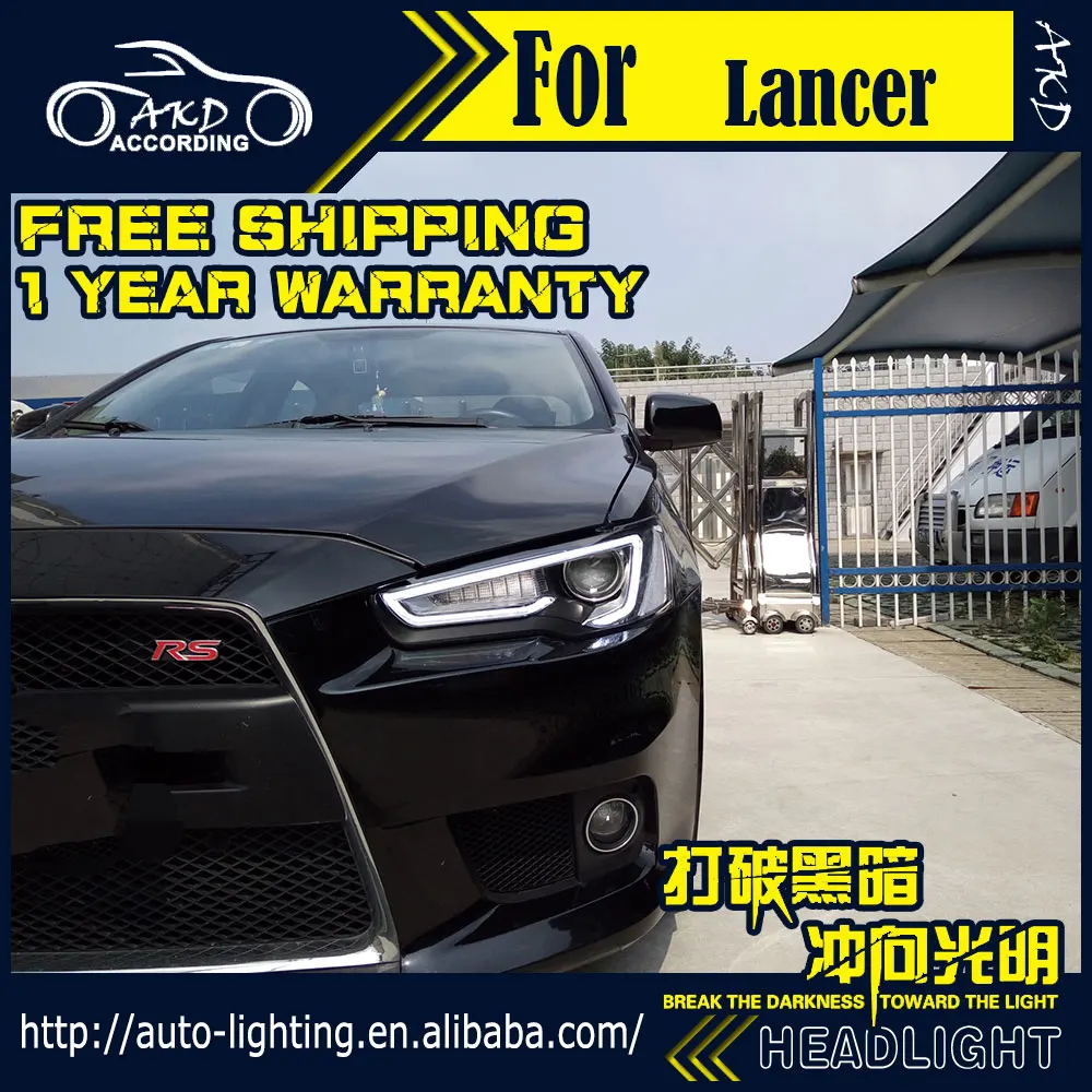 AKD автостайлинг фары для Mitsubishi Lancer 2008 2018 светодиодные DRL D2H Hid сигнал поворота Bi Xenon
