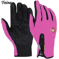 Зимние перчатки/варежки для iPhone/IPad полный палец Водонепроницаемый ветрозащитный зимние перчатки для мужчин и женщин женские теплые флисовые перчатки - Цвет: red winter gloves