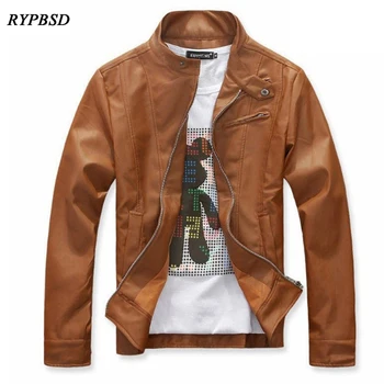 

Men Leather Jacket Hot Sale Sale Faux Leather Pu Full Polyester Standard Ceket 2019 Locomotive Collar Washed Leather Jacket