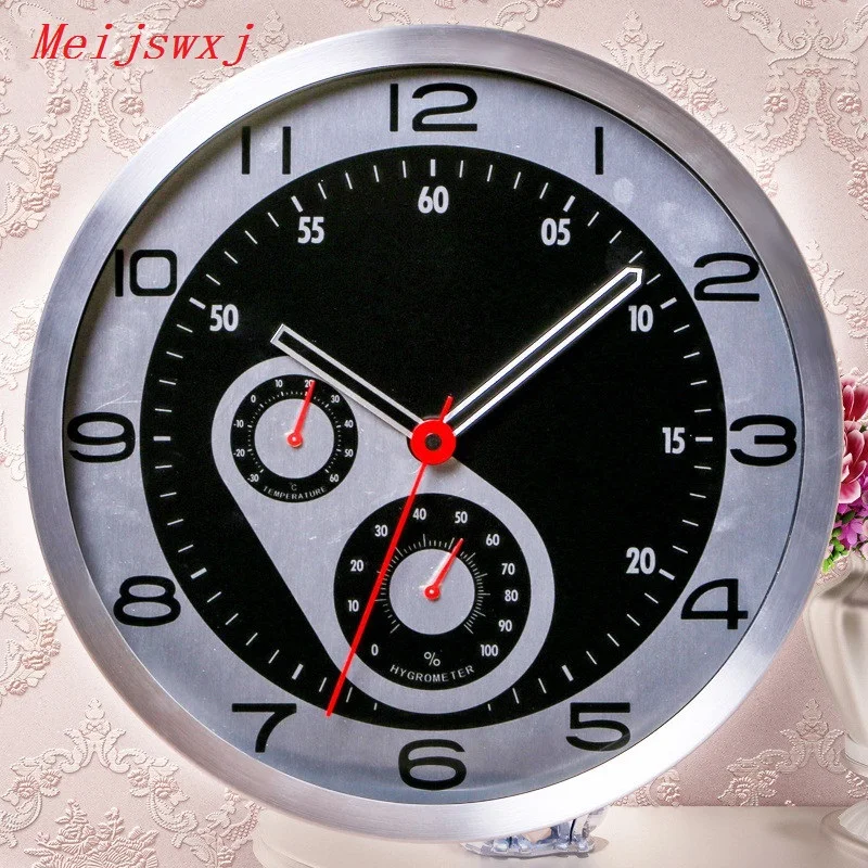 

2017 Meijswxj Saat Wall Clock Reloj Clock Relogio de parede Duvar Saati Reloj de pared Horloge Murale Thermometer Multi-function