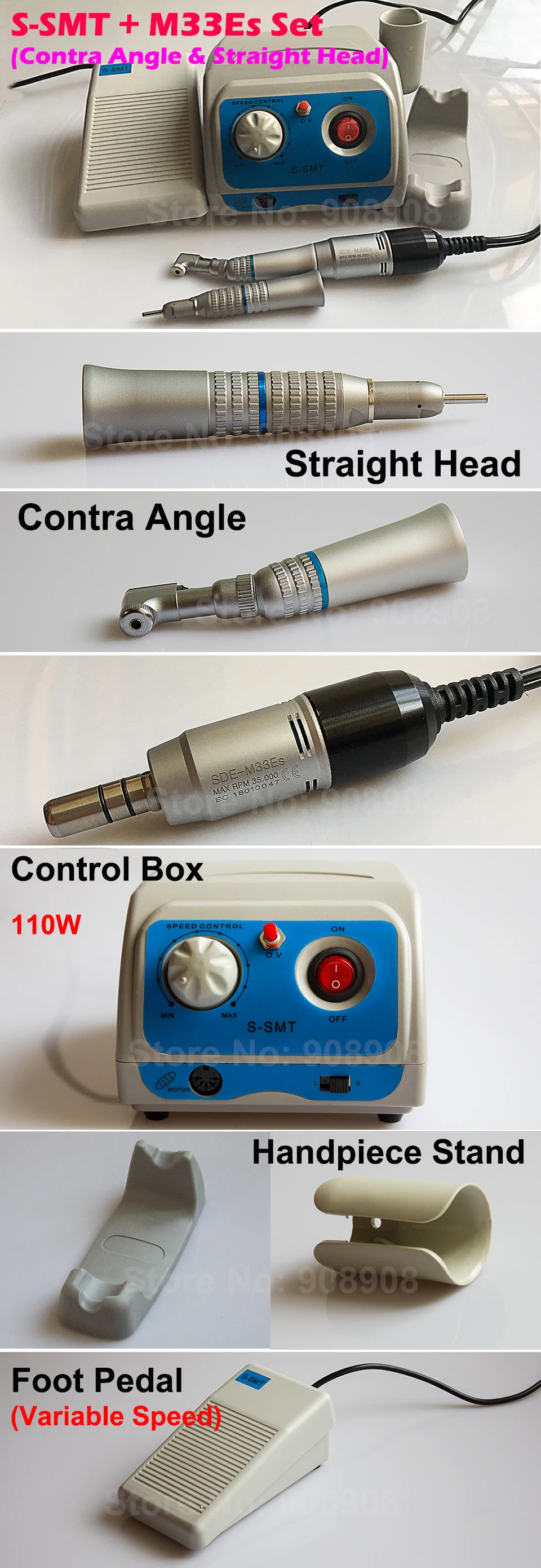 110 V/220 V 35 K RPM микро Dremel M33Es мотор для лаборатории и промышленности, ювелирных изделий, хобби, педикюра