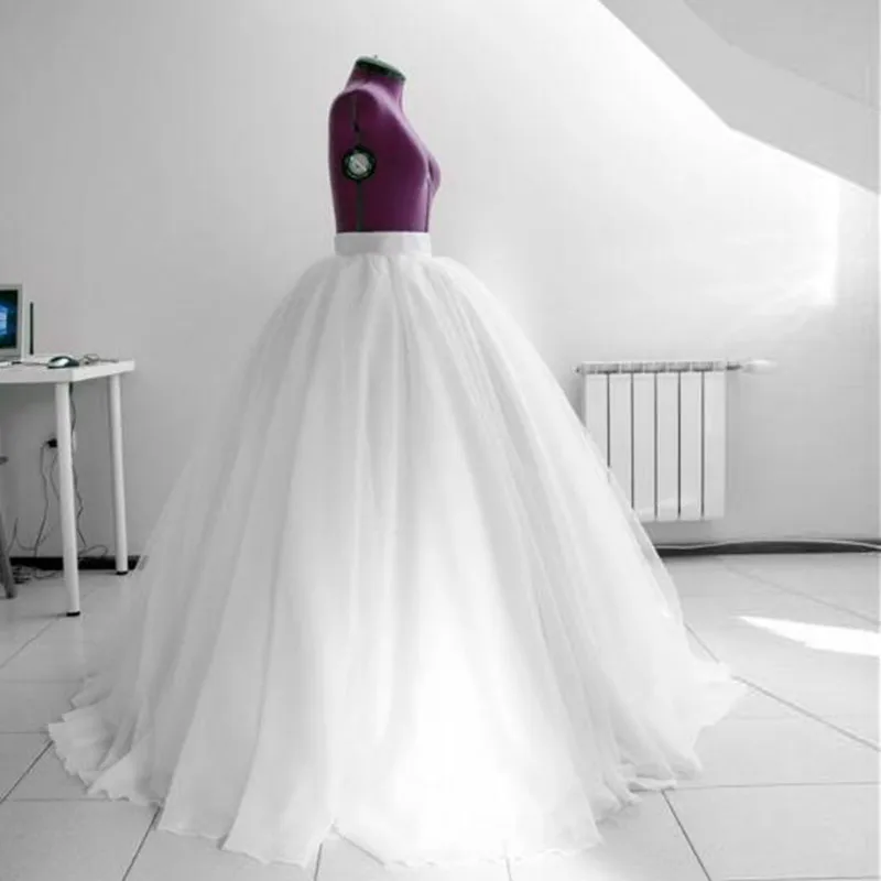 Белая Пышная юбка макси, длинная юбка в пол из тюля, эластичная Женская юбка с высокой талией, Нижняя юбка для невесты на свадьбу, бальное платье на заказ
