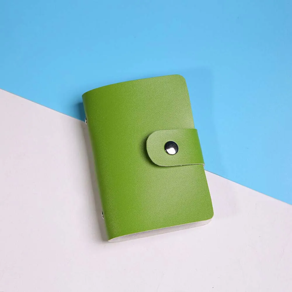 Кожаный держатель для карт, держатель для кредитных карт для мужчин и женщин, держатель для кредитных карт, кошелек для визиток, Прямая поставка, CSV O1211#25 - Цвет: Green