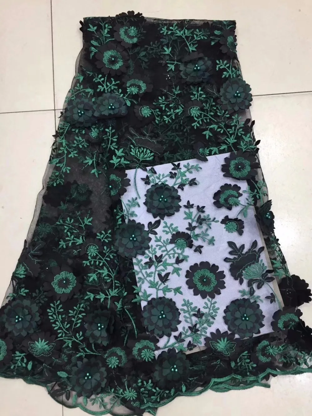 

2018 New Arrival African 3D applique Net Lace Fabric High Quality Tulle Lace Fabric For Wedding Dress