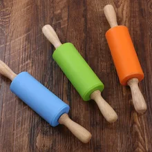 22,5*4,3 см маленький размер детская деревянная ручка Кондитерская выпечка инструмент тесто силиконовая прокатная палка детская игрушка Скалка