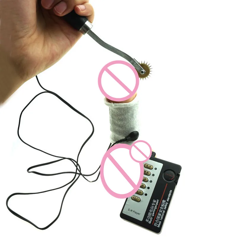 Electric Shock Needle Wheel Rollers Penis Sleeves Ring font b Medical b font font b Themed