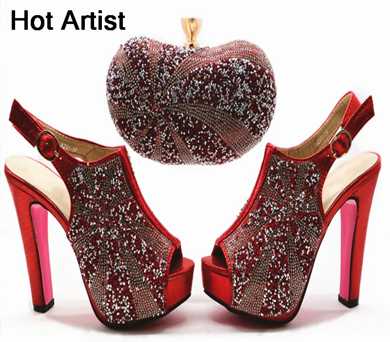 

Hot Artist 2018 Nigerian Women Fashion Shoes And Bag Set Latest Italian Shoes And Purse Set For Wedding Dress On Stock G48