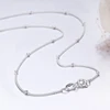 35-80cm Slim Thin Pure 925 Sterling Silver Beads Curb Chain Choker Necklaces Women Girls Jewelry kolye collares collier ketting ► Photo 1/5