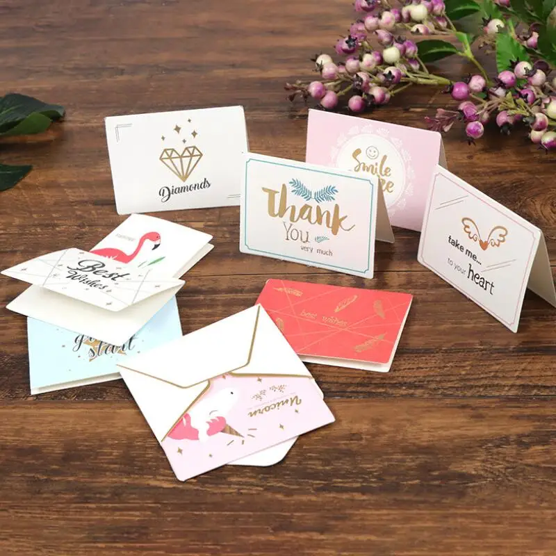 30 Pcs/lot Creative Mini Paper Gift Card with Envelope Birthday