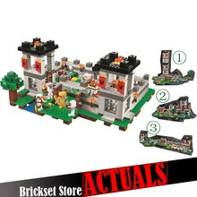 990pcs My world Minecraft The Fortress 4 models action figures DIY Building Block Bricks Toy For Kids Compatible legoINGly 21127