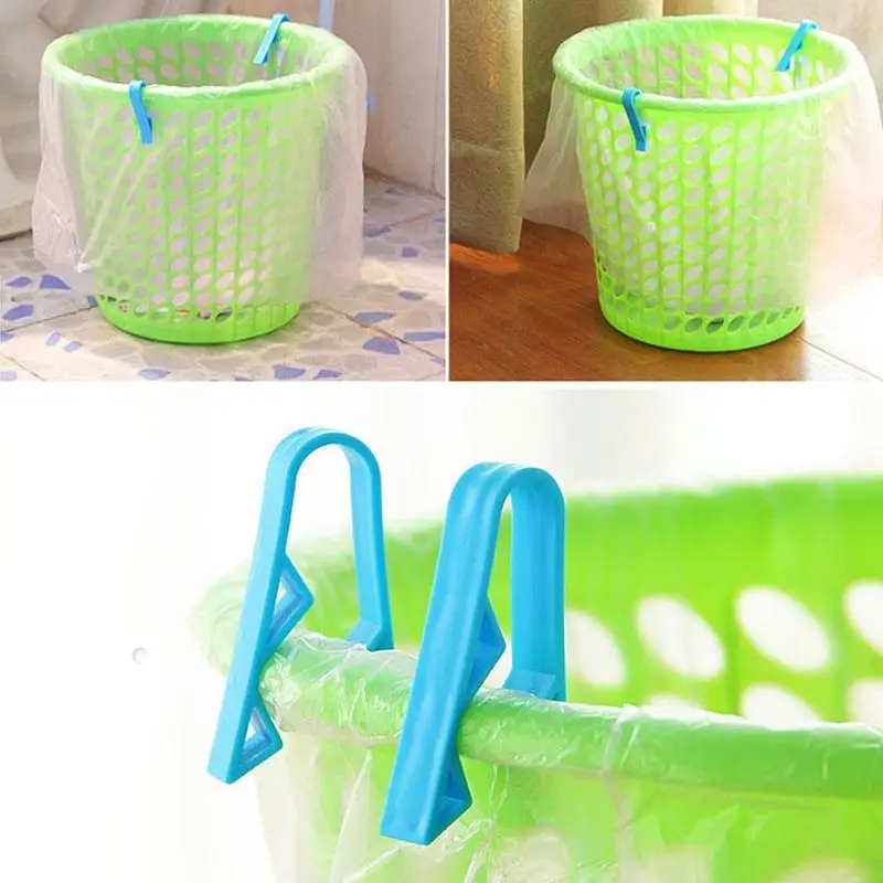 

Hot Selling 2pcs Practical Trash Can Clamp Plastic Garbage Bag Clip Fixed Waste Bin Bag Holder Rubbish Clip For Home Office