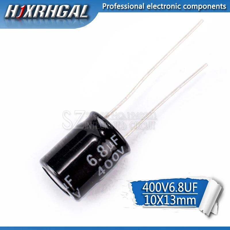 400V6.8UF 10*13 6.8UF 400V 10*13MM Electrolytic capacitor 10PCS electrolytic capacitor,aluminum capacitor,aluminum electrolytic capacitor