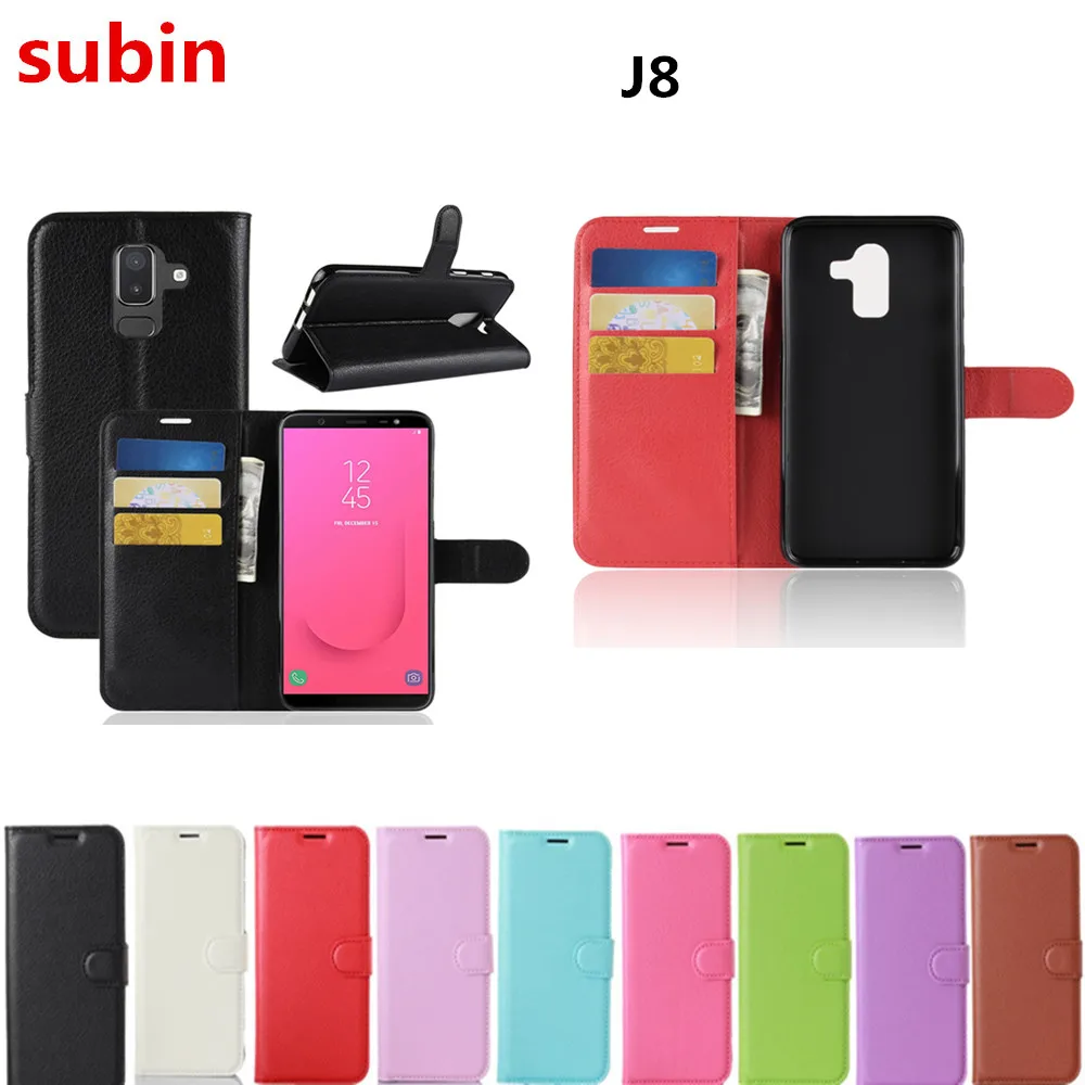 subin For Samsung Galaxy J8 6.0inch Case Wallet Style PU Leather Back ...
