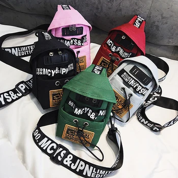 

2019 New Women Multifunction Waist Bag fashion Casual Student Chest Pack Canvas Phone Bags Small Mini Belt Bag Cool Chest Bag