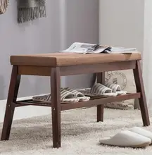 Natural Bamboo Shoe Rack Foot Stool With Cushion and Storage Bamboo Furniture Shoe Rack Shelf Storage Bench Modern Organizer