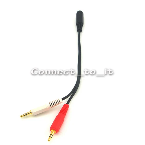 5 pcs lot 3 5mm Female to 2 Male connector adapter Y Splitter Audio Earphone Headphone Extension Cable