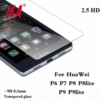 9H 0.3MM Premium Tempered Glass for Huawei Ascend P6 P7 P8 P9 Screen Protector protective film P8 P9 lite