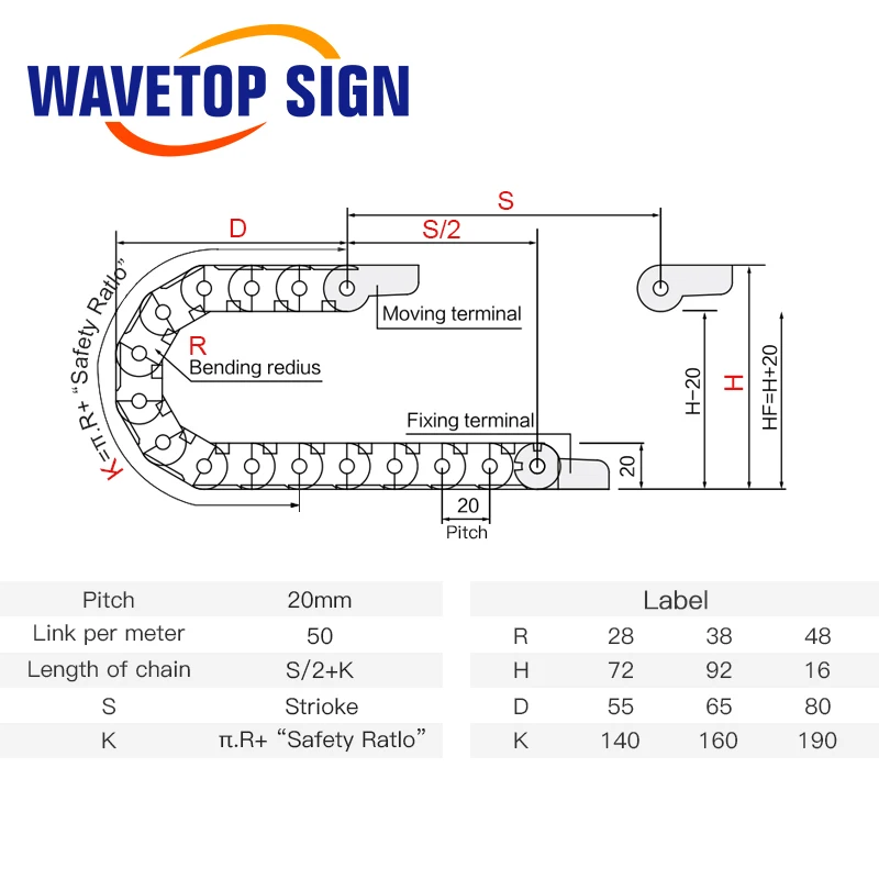 Kabel Kette Halb Geschlossene 15*20 30 40 50mm Draht Übertragung Träger Kunststoff Drag Schleppleine Für 3D drucker CNC Gravur Maschine