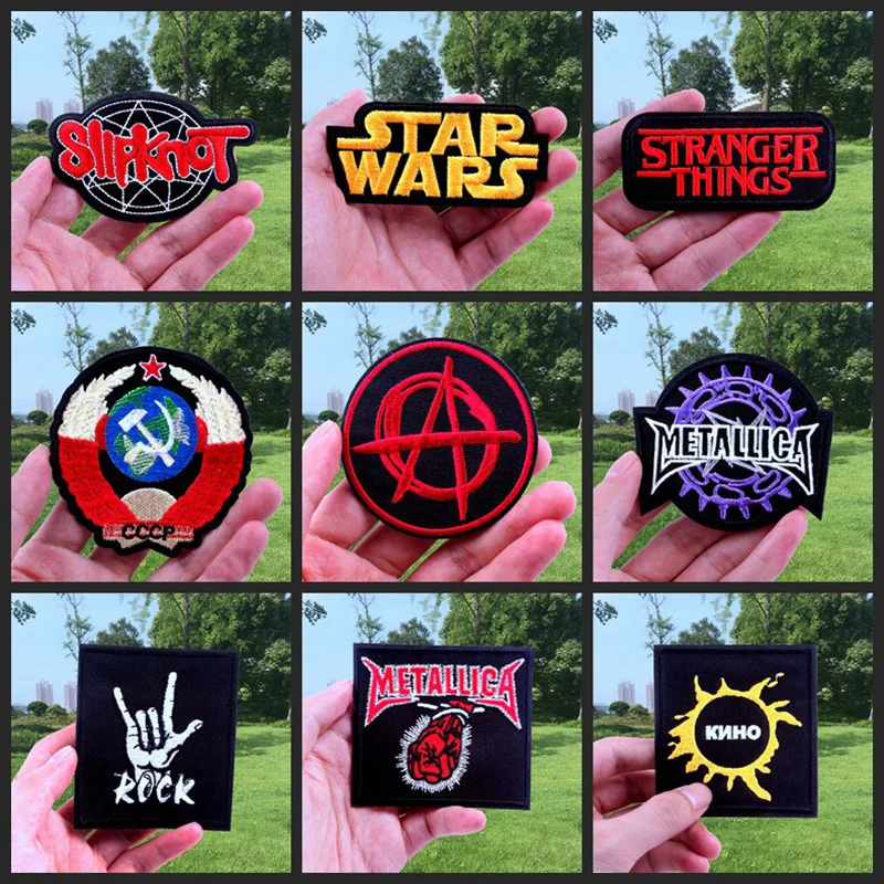 

Nicediy Rock Hippie Band Patch Strange Things Iron On Patches For Clothing Star Wars Patch Embroidered Stripe Sticker On Clothes