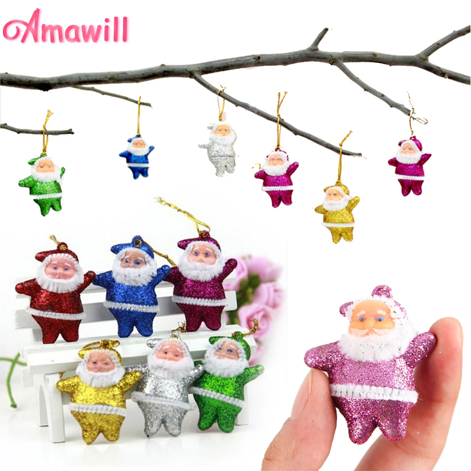 

Amawill Christmas Tree Ornaments 6pcs Foam Toys Santa Claus Hanging Pendant For Xmas Decoration Home Decor New Year Supplies 7D
