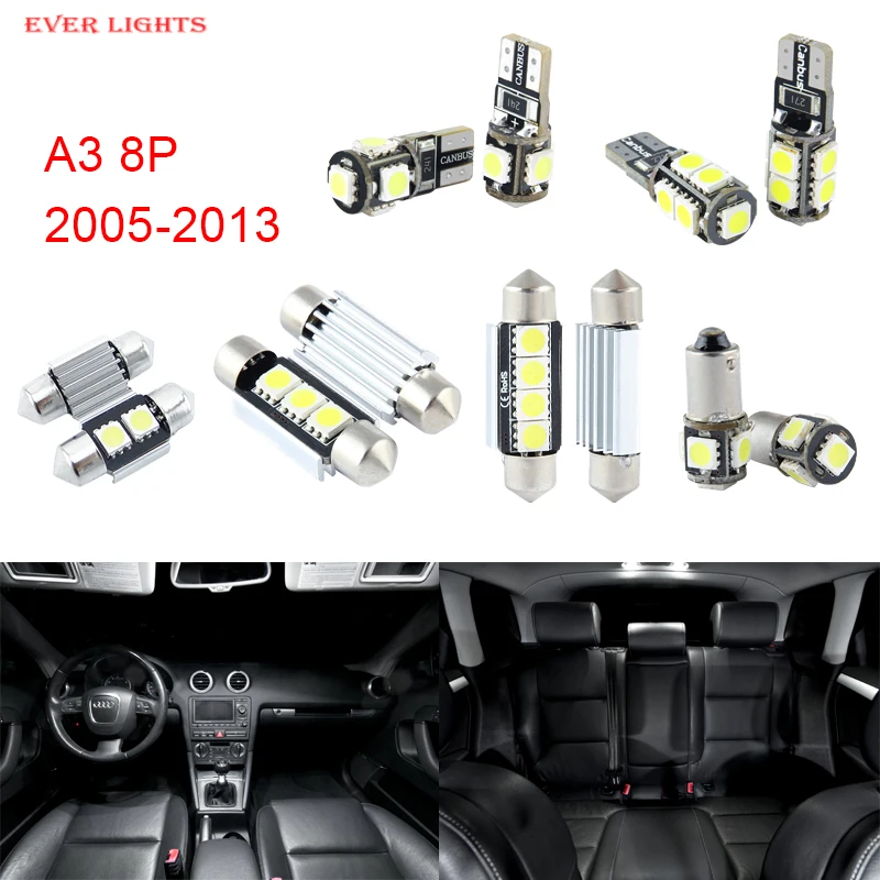 Prix pour 12 pcs LED Canbus Éclairage Intérieur Kit Paquet Pour Audi A3 8 P (2005-2013) Prix pour 12 pcs LED Canbus Éclairage Intérieur Kit Paquet Pour Audi A3 8 P (2005-2013)