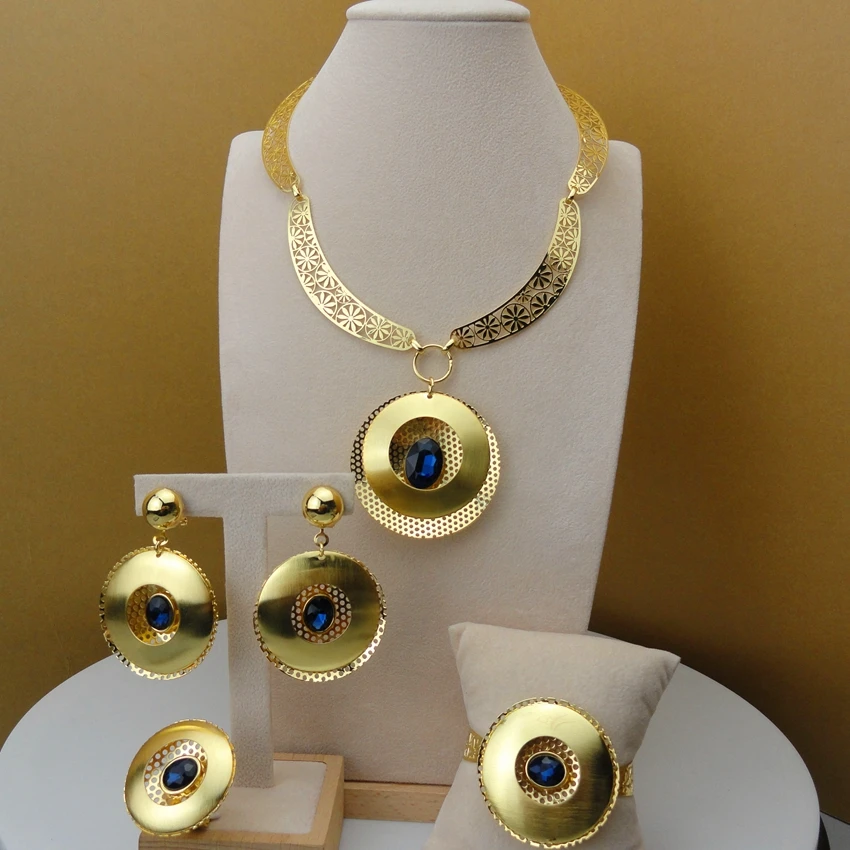 

Yuminglai 2019 African Luxury Stone Plated Gold and Jewelry Sets Dubai Jewelry Sets for Women FHK5925