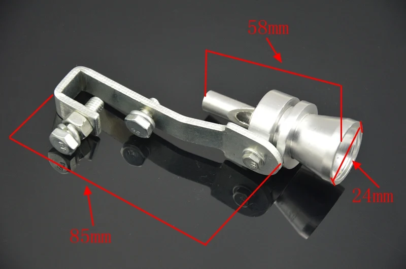 Universal Aluminum Exhaust Muffler Pipe Turbo Sound Fake Blow-off BOV Simulator Whistle S M L XL