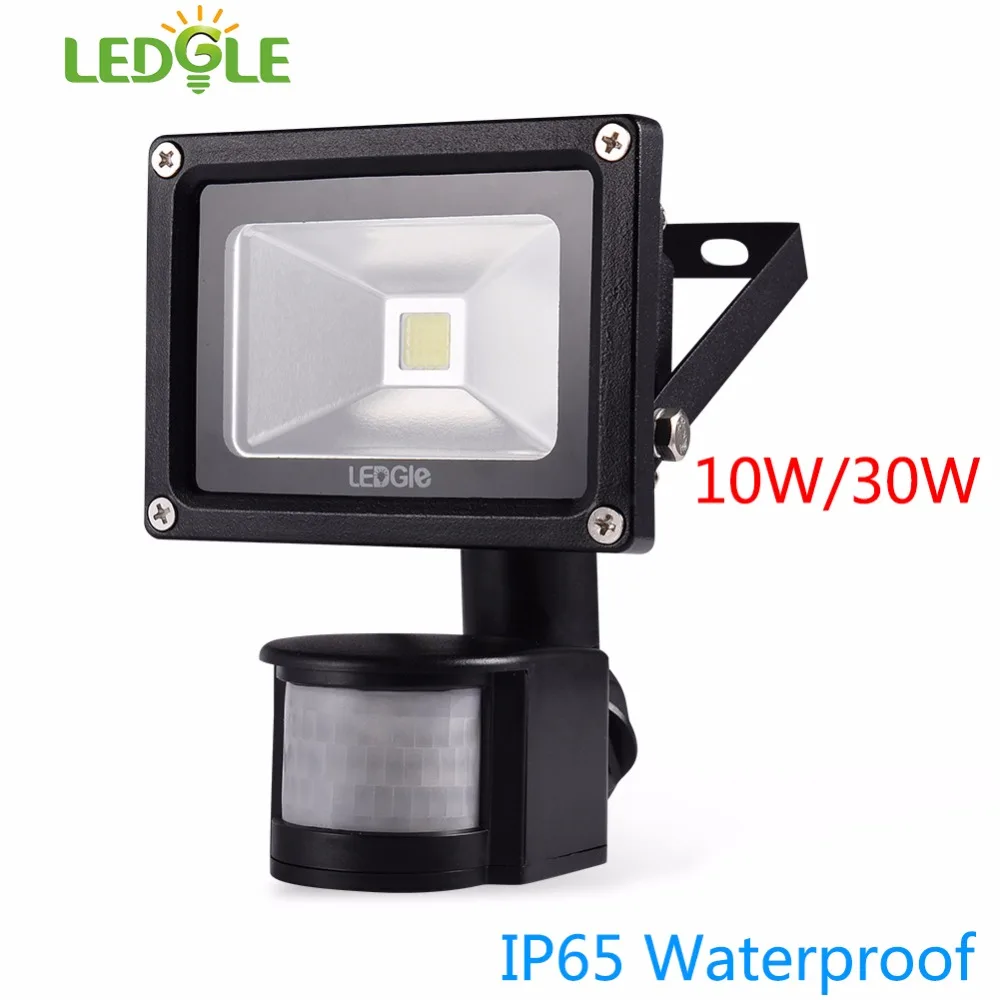

LEDGLE 10W/30W IP65 Waterproof PIR LED Floodlight Outdoor COB LED Flood Light Lamp With Motion Detective Sensor Spot