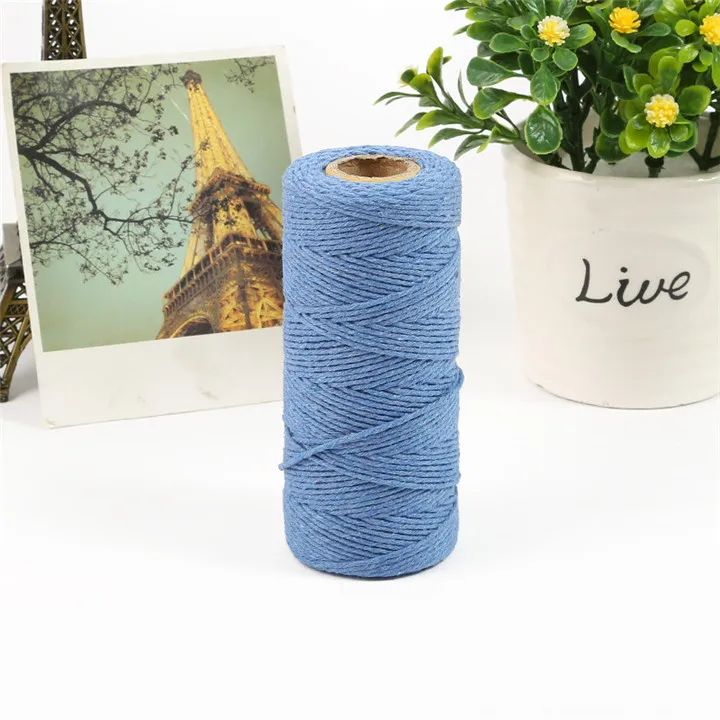 11 100m x2mm Cotton Yarn Thread DIY Handmade Knitted Thread For Child Baby Knitting Crochet Yarn Diy Crafts Clothing Sewing Yarns