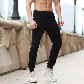

Upscale Spring Pants for Men Fitness Elastic Drawstring fashion Sweatpants Exercise Slim Fit Trousers 2018 new Men's trousers