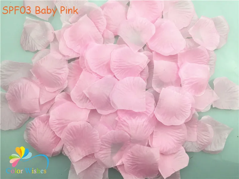 100 шт./пакет, нежно-розовый, искусственный Шелковый цветок розы лепестки Листья свадебной церемонии подарок Обёрточная бумага шприцы Baby Shower украшения - Цвет: SPF03 Baby Pink