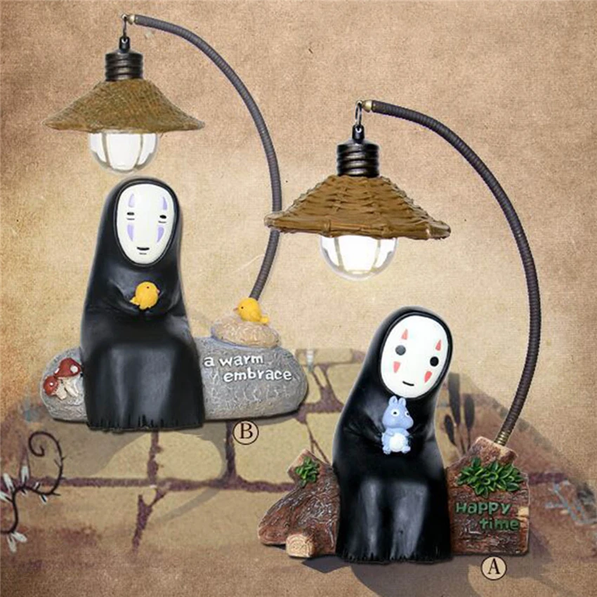 Table Kids Toy Decor Lamp Japanese Anime Studio No Face Cartoon Character LED Night Light Doll Spirited Away Resin Action Figure Table Kids Toy Decor Lamp Japanese Anime Studio No Face Cartoon Character LED Night Light Doll Spirited Away Resin Action Figure