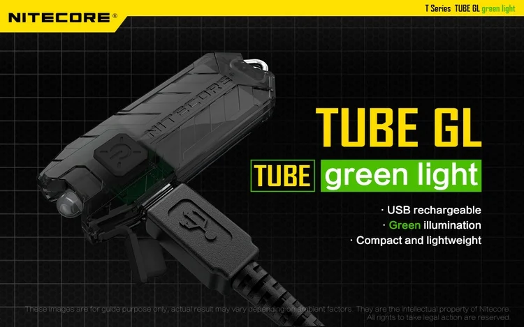 Topsale NITECORE USB Перезаряжаемый высокопроизводительный светодиодный фонарик TubeRL TubeBL TubeGL для охоты