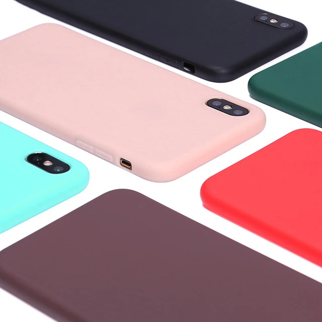 

Simple Solid Color Ultrathin Soft Case For iPhone 6 S 6S 7 8 Plus 5 5S SE X XA MAX XR 6Plus 7Plus 8Plus Candy Color Phone Cover