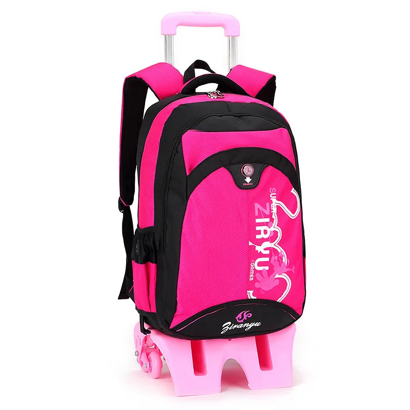

Fashion Children School Bags tall base 6 Wheels Climb Stair Removable Trolley Backpack for Boys Girls Large capacity Bookbag
