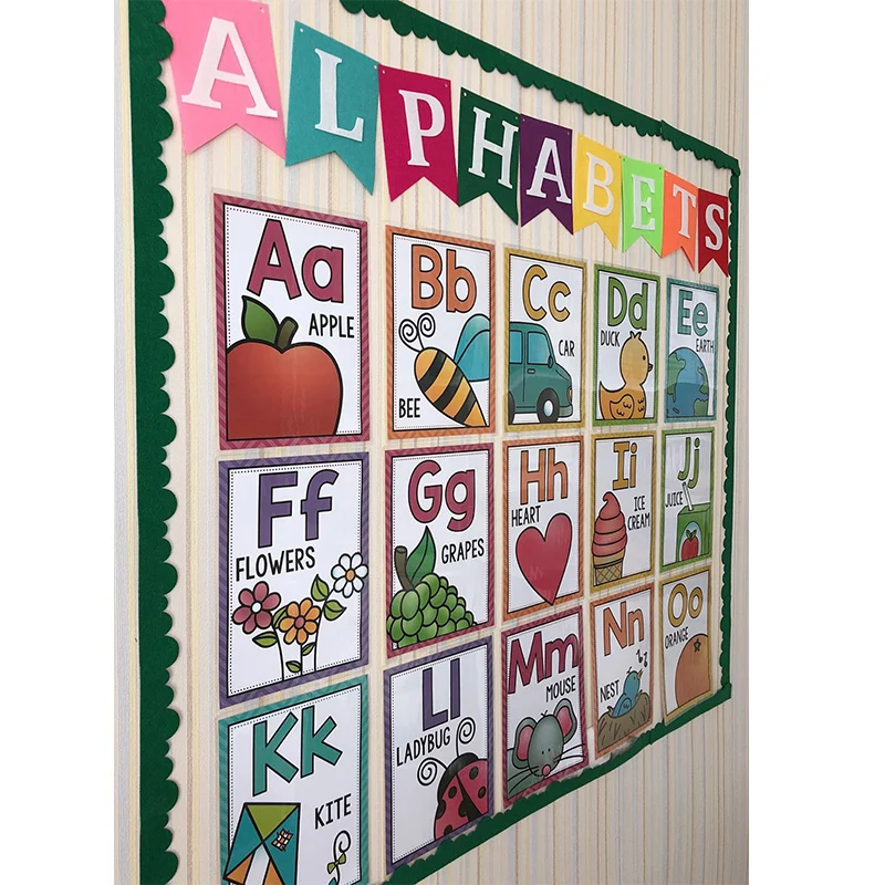 Cartão de Aula do Jardim de Infância Alfabeto Inglês Cartaz Cartão Grande Desenvolvimento Precoce Educacional Cognitivo a4 3 Online shopping