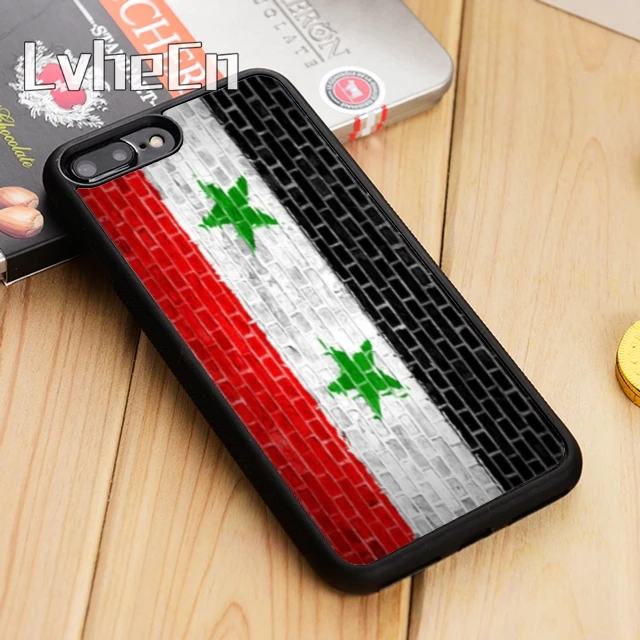

LvheCn Syria Flag On Brick Wall Phone Case Cover For iPhone 5 5s SE 5C 6 6s 7 8 10 X Samsung Galaxy S6 S7 edge S8 S9 plus note 8