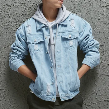 

New outerwear jean jacket men Slim Fit Casual Men Fashion